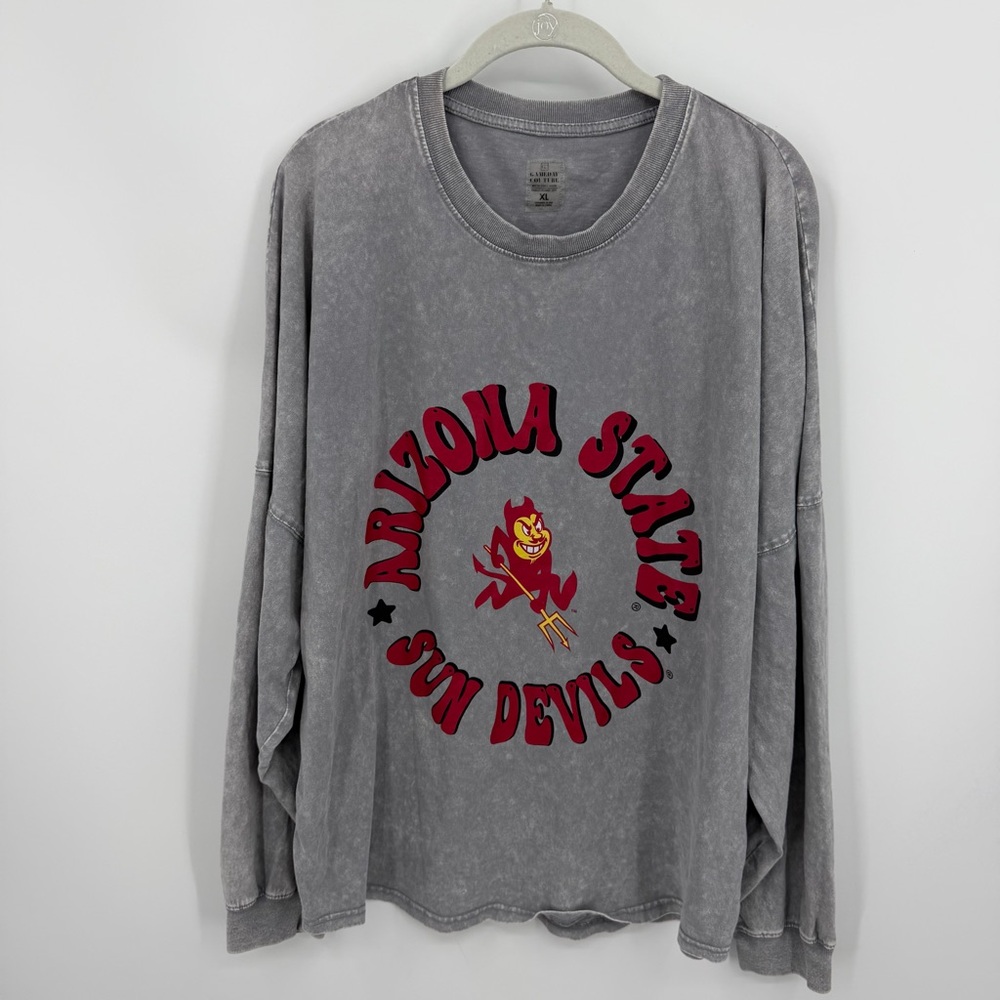 Gameday Couture Gray‎ Arizona State Sun Devils Faded Wash T-Shirt sz XL